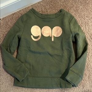 GAP Kids Olive Green Sweatshirt with Gold Logo